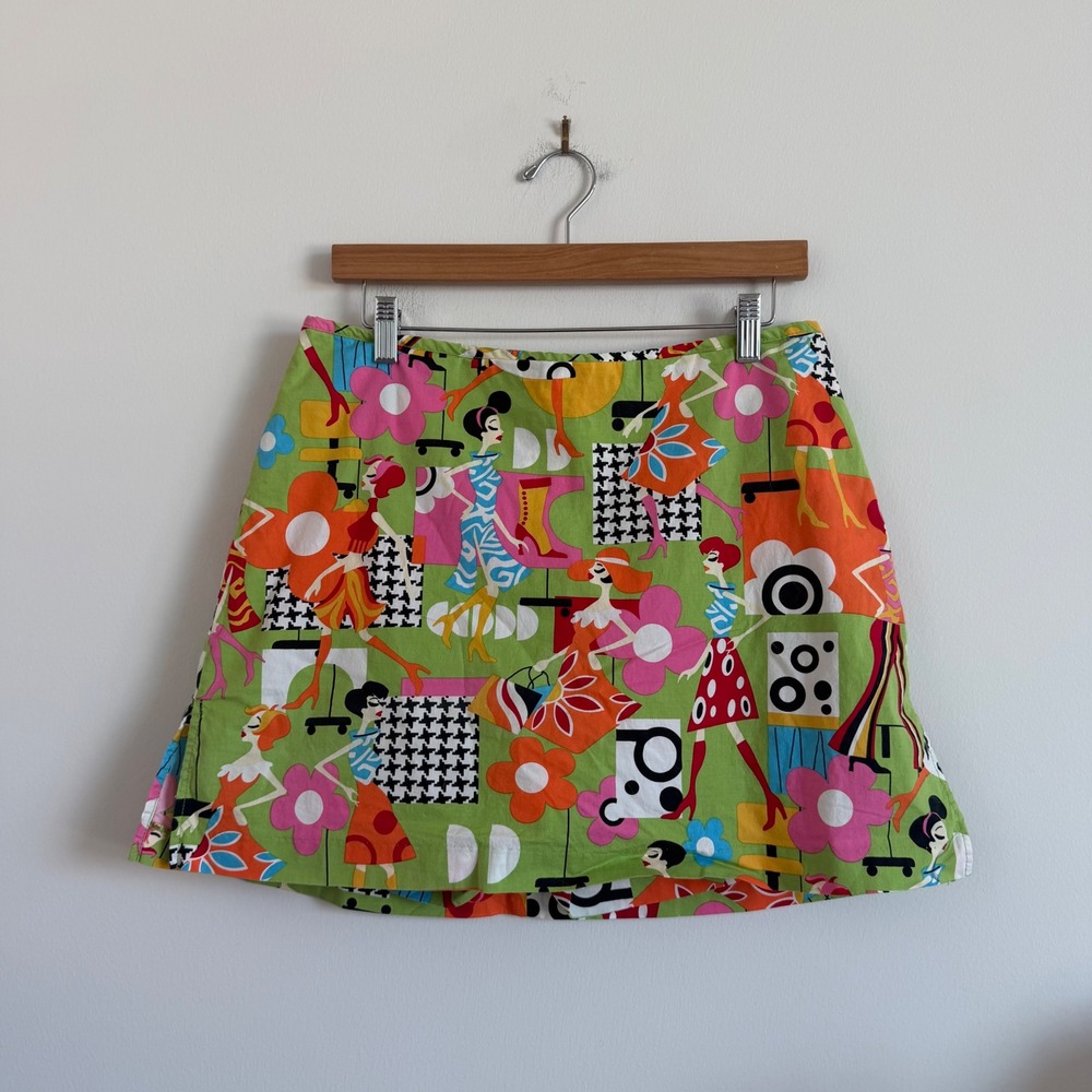 Vintage Y2K David Paul Print Mini Skort